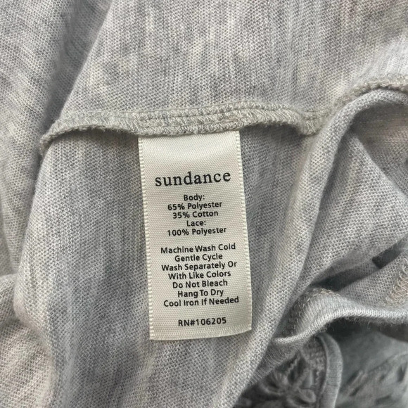 Sundance Lovelier Days Long Sleeve Crochet Tee Heather‎ Gray Size Medium - Picture 7 of 8